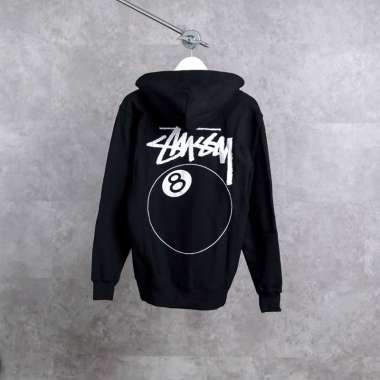 Hoodie STUSSY 8 BALL POOL BLACK ZIP HOODIE 100% ORIGINAL M