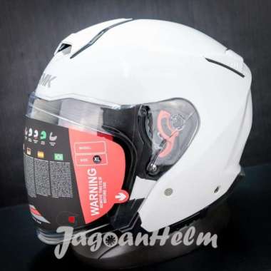 HELM SMK GTJ GL100 SOLID | WHITE GLOSSY | DOUBLE VISOR XXL