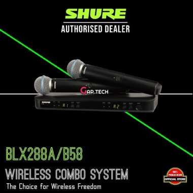 Shure BLX288/B58 / BLX288 Beta 58 / BLX288A/B58 / BLX288A Beta 58A Wireless Dual Vocal System with T