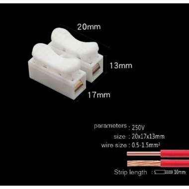 10pcs Terminal Connector Sambungan Kabel Listrik 2 Pin 3 Pin Jepit 2 Pin 10pcs