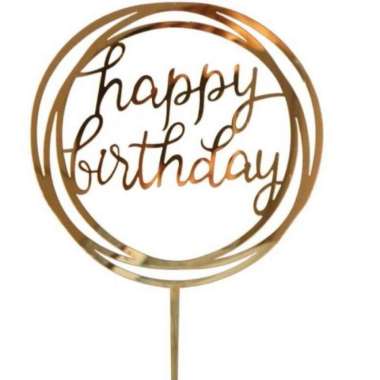 Topper Happy Birthday Gold