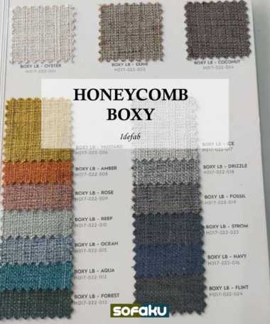 IDEFAB Honeycomb & Boxy - Kain Sofa Honey Comb Boxy Idefab Import Kain Honeycomb Denim