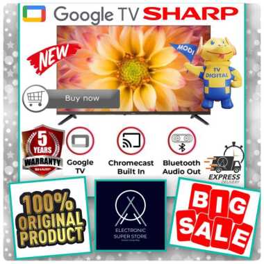 LED TV SHARP 43 INCH 43INCH 43GH3000 2T-C43GH3000I 43GH GOOGLE ANDROID 2K HDR NETFLIX BLUETOOTH TV O
