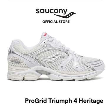 Sepatu Lifestyle Pria dan Wanita SAUCONY Shoes ProGrid Triumph 4 Heritage - White / Silver 42.5