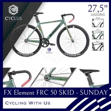 Sepeda Fixie Balap Element Bike FRC 50 SKID SUNDAY Bahan Frame Alloy Fullbike Stang Balap Alloy Drop