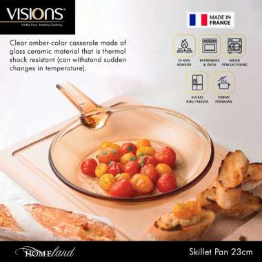 VISIONS Classic Skillet Fry Pan - Wajan Penggorengan Kaca Pyroceram Tahan Panas & Dingin Multifungsi