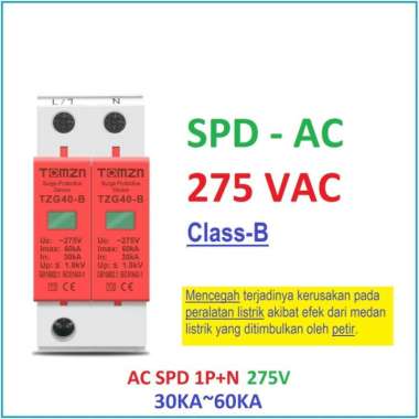 AC SPD 1P+N 275V 30KA-60KA Surge Protect Device House Office Arrester