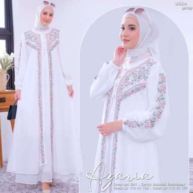 Kiukiu Azaria Dress (Gamis + Outer) - Gamis Bordir 2 IN 1 - Dress Outer Muslimah Modern Arabian Styl