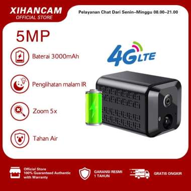 TECNO XIHANCAM 5MP CCTV Mini 4G SimCard Kamera Tersembunyi Baterai Tanpa Kabel Spy Cam Jarak Jauh Le