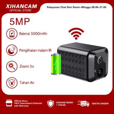 TECNO XIHANCAM 5MP CCTV Mini 4G SimCard Kamera Tersembunyi Baterai Tanpa Kabel Spy Cam Jarak Jauh Le