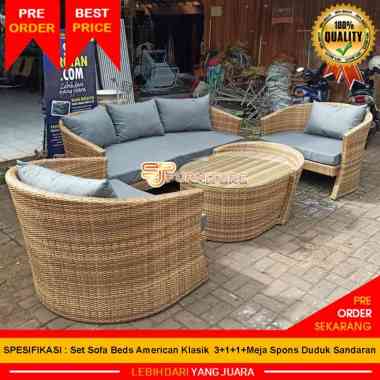 Sofa Rotan Sintetis / Sofa Rotan Minimalis / Sofa Ruang Tamu rotan