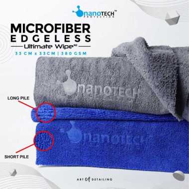 MICROFIBER DETAILING EDGELESS - NANOTECH - KAIN LAP DRYING TOWEL 380G GREY