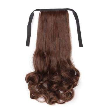 Wig Ponytail Anak Rambut Palsu Extension Hair Clip Ponytail 38cm Hitam
