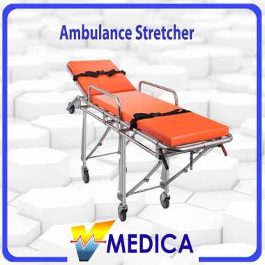 (Reguler) Brankar Ambulance Stretcher Stainless / Bed Transfer Pasien