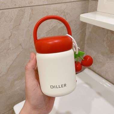 Tumbler Diller Mini Handle 200ml Stainless SUS 316 / Botol Tumbler Mini Diller / Tumbler Lucu RED CH