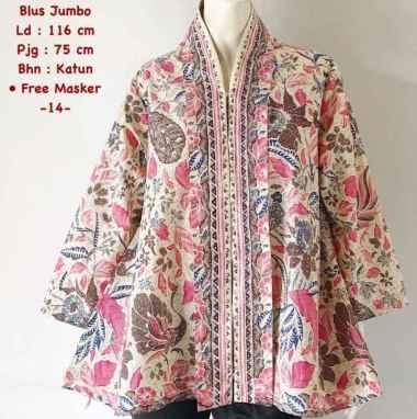 BLUS JUMBO #14 Atasan Batik Blus Batik Blouse Batik Cabut Katun Halus