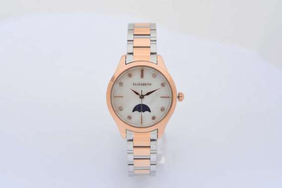 Jam Tangan Wanita - Elizabeth | Chain Strap 2201-0875 Silver-Rose