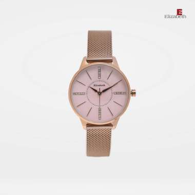 Jam Tangan Wanita - Elizabeth | Mesh Strap 2203-0671 Rose-Coffee