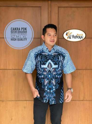 CAKRA Kemeja Batik Pria Lapis Furing Kemeja Pria Lengan Pendek L
