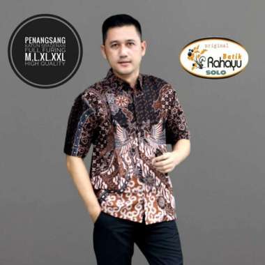 PENANGSANG SOGAN Kemeja Batik Pria Lengan Pendek Bahan Katun Halus XXL