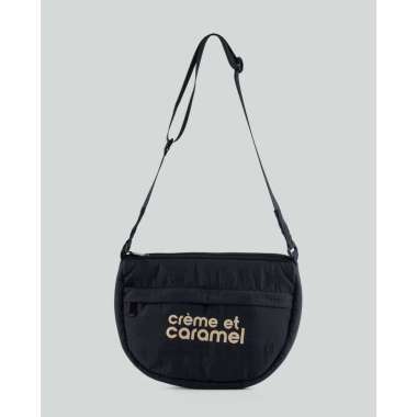 Crème et Caramel Nylon Puffy Sling Bag CC9-1293 Black