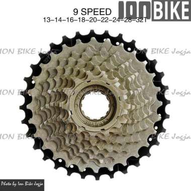Freewheel Sprocket 9 Speed Drat Ulir 13 - 32 T Megarange Gear Sepeda
