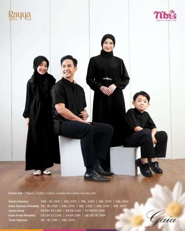 Sarimbit Muslim Nibras Terbaru 2025 Gaia Black - GAMIS XS GAMIS XS