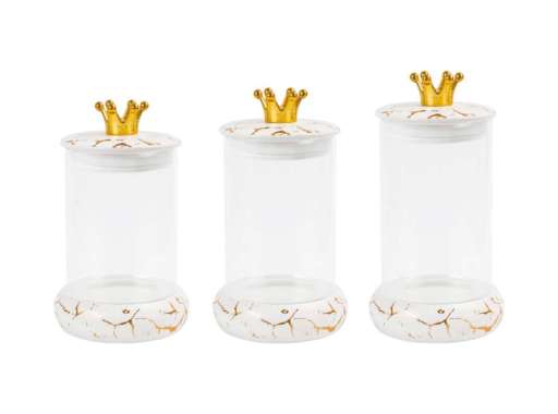 Vicenza GM305 Marble Toples Permen Kaca 3 Buah Putih