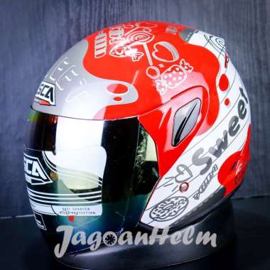 ASCA HELM STRIKE SWEET | RED WHITE | SINGLE VISOR L