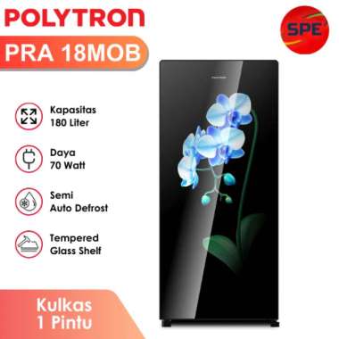 KULKAS 1 PINTU POLYTRON KAPASITAS 180 LITER PRA 18MOB / PRA18MOB GARANSI RESMI (MEDAN)