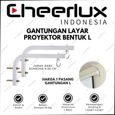 Bracket Layar Proyektor Bentuk L | Gantungan Layar Proyektor Motorized Bentuk L
