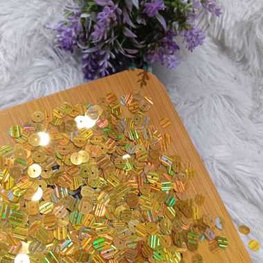 Payet Ramboci bulat motif dolar flat roowns ukuran 6mm 10gram Gold