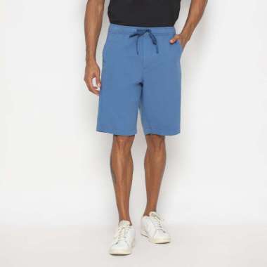 RBJ Celana Pendek Karet Polos Cotton Pria M Biru