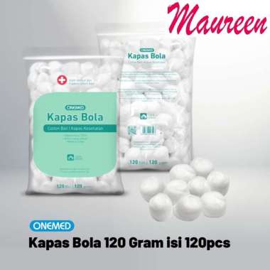 Kapas Bola HIJAU 120 Gram ONEMED Cotton Ball 1 Pack Isi 120 Ball