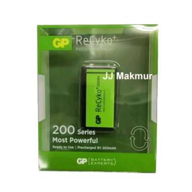 Baterai GP Recyko Kotak 9v 200mAh - GP Recyko Battery Rechargble 9volt