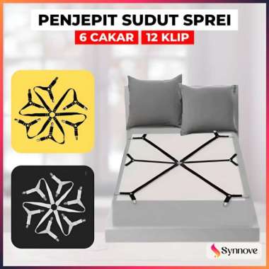 Penjepit Sprei Anti Geser 6 Cakar 12 Klip Pengait Sprei Besi Jepitan Sprei Karet Sprei Anti Geser Ta