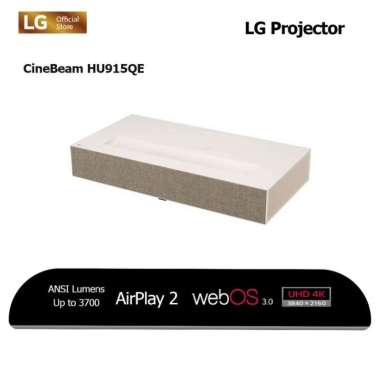 LG Cinebeam HU915QE Projector Laser 4K UHD Ultra Short Throw Up to 120-inch Screen and 2.2Ch 40W Sou