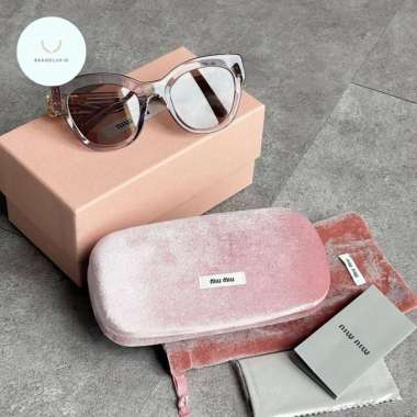 Miu Miu Logo Cateye Sunglasses Mauve Transparent