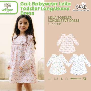 Dress Anak - Cuit Babywear Leila Toddler Longsleeve Dress 3XL Blue Magnolia
