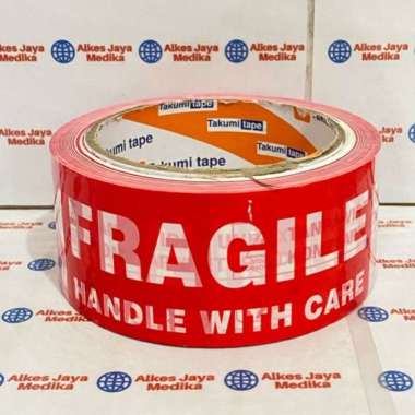 Lakban Fragile Video Unboxing 48 mm x 100 yard - Merah