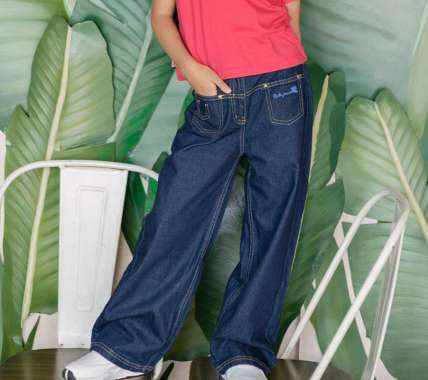 Denim culottes/ Kulot panjang jeans anak perempuan/ Rodeo Junior Girl Pink Blush 10 tahun