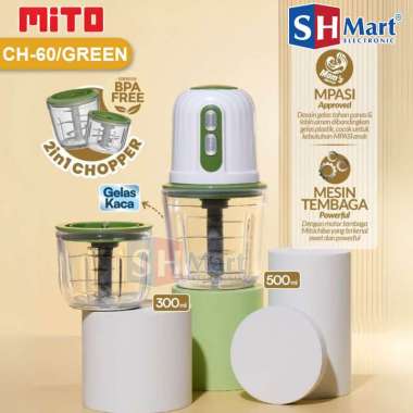 Mitochiba Chopper CH60 500ml Twinchop / Alat Penggiling dan Penghalus Bumbu CH-60 Garansi Resmi GREE