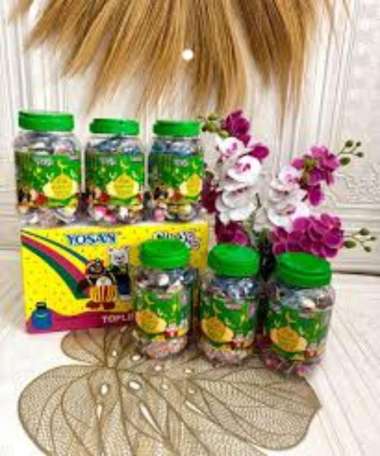 Choyo Yosan Coklat Rainbow Warna Warni Mini Cup Lucu Toples Besar Isi 60 pcs Cemilan Anak Enak Murah