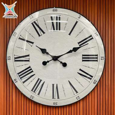 Oxihom Jam Dinding Bulat 50cm Jam Dinding Silent Vintage Aesthetic Mewah Modern Estetik Jam Dinding 