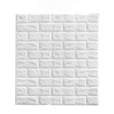 SSA Wallpaper Stiker Dinding 3D Foam Batu Bata Dekorasi Dinding 70 x 77 cm Pink