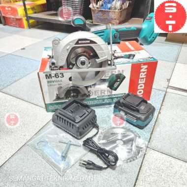 M63 CORDLESS BATERAI BRUSHLESS GERGAJI CIRCULAR SAW 5,5" MODERN M-63