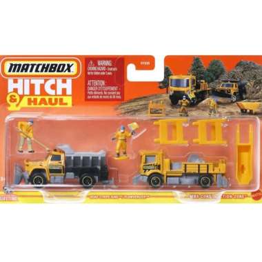 MATCHBOX HITCH AND HAUL ROAD STRIPE KING PLOWVERIZER MBX DIECAST MOBIL TRUK KONSTRUKSI JALAN ROAD CO