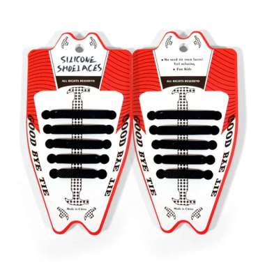 LAZY SHOELACE KID BASIC Tali Sepatu Silikon karet untuk ANAK-ANAK (10PCS/PACK) BLACK