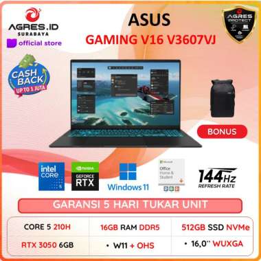 Laptop Asus GAMING V16 V3607VJ CORE 5 210H RTX3050 6GB/ RAM 16gb SSD 512gb Windows 11+Office Home St