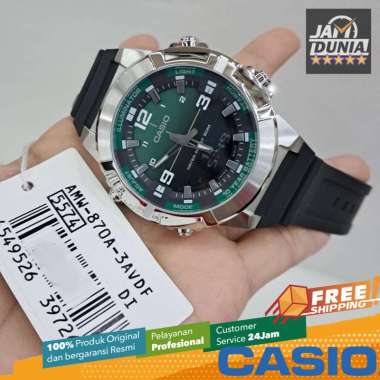 CASIO ORIGINAL - JAM PRIA ANALOG DIGITAL RUBBER CASIO AMW-870A-3AVDF GREEN CASIO AMW 870A 3A - RUBBE